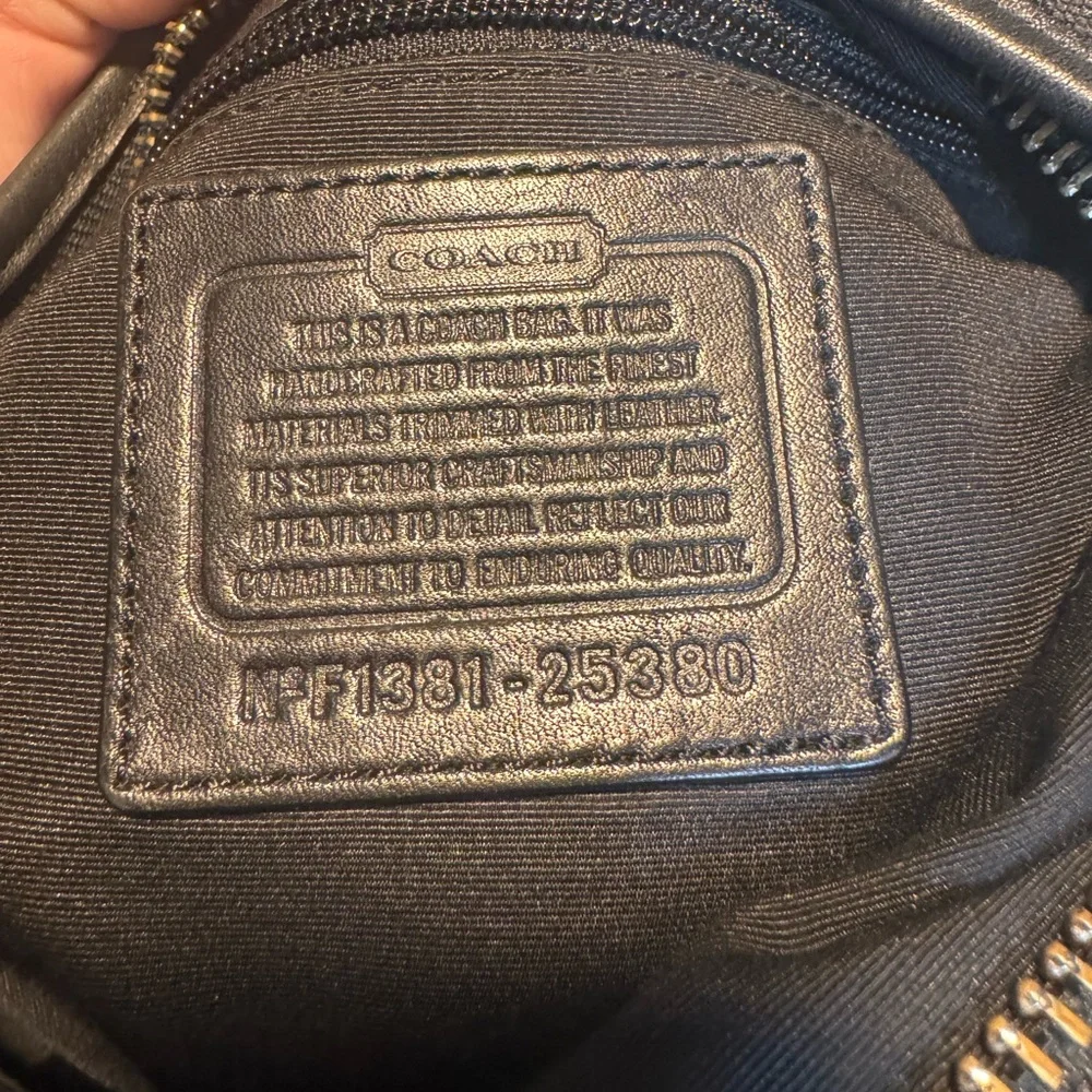 Coach F51381 25380 Black Signature Jacquard Leather Hobo Crossbody Shoulder Bag